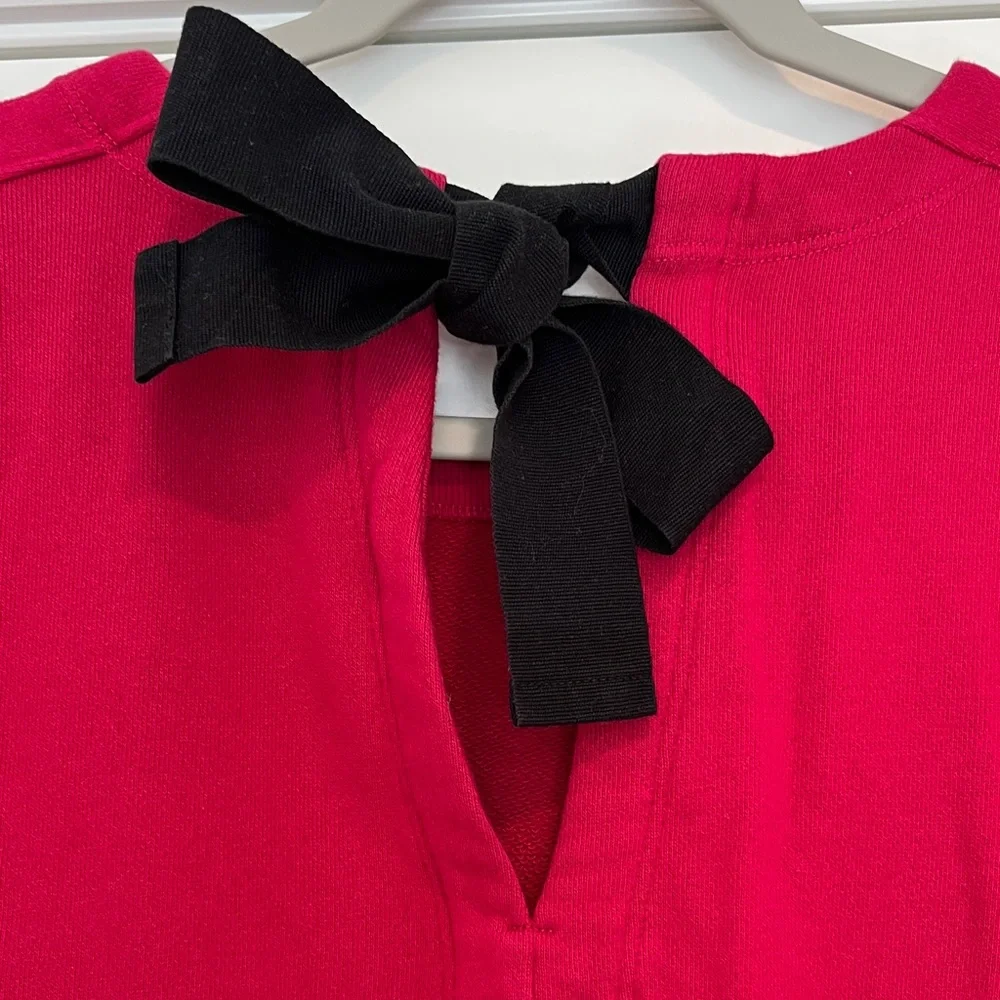 Free Assembly Dark Pink Short Sleeve Dress with Black Bow, M - Picture 7 of 9